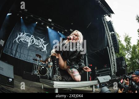 Copenaghen, Danimarca. 22 giugno 2024. Il rapper tedesco Mimi Barks esegue un concerto dal vivo durante il festival heavy metal danese Copenhell 2024 a Copenaghen. Foto Stock