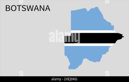 Mappa delle bandiere del Botswana, colore ufficiale con proporzioni, illustrazione completamente modificabile, vettore, bandiera, governo, bandiera nazionale, patriottismo Illustrazione Vettoriale