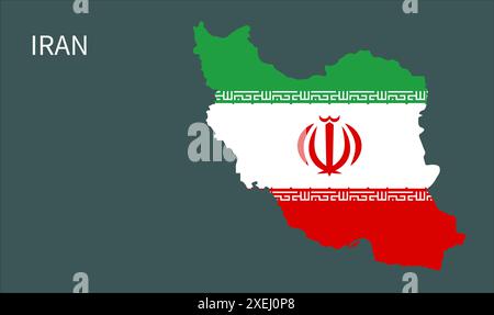 Mappa delle bandiere dell'Iran, colore ufficiale con proporzioni, illustrazione completamente modificabile, vettore, bandiera, governo, bandiera nazionale, patriottismo Illustrazione Vettoriale