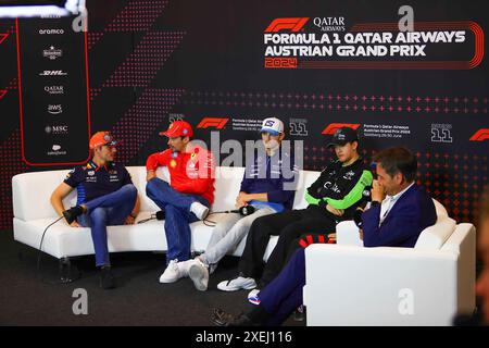 Spielberg, Austria. 27 giugno 2024. 27 giugno 2024 - Conferenza stampa piloti F1 durante il Gran Premio d'Austria 2024 della Qatar Airways di Formula 1, RedBull Ring, Spielberg, Austria dal 27 al 30 giugno 2024 (foto di Alessio De Marco/Sipa USA) crediti: SIPA USA/Alamy Live News Foto Stock