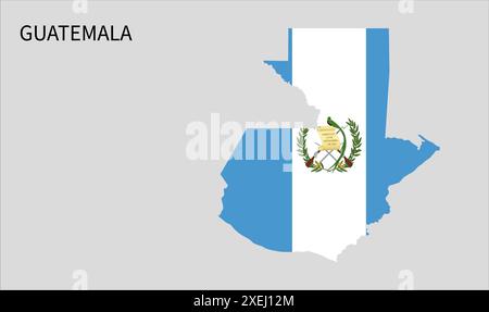 Mappa delle bandiere del Guatemala, colore ufficiale con proporzioni, illustrazione completamente modificabile, vettore, bandiera, governo, bandiera nazionale, patriottismo Illustrazione Vettoriale