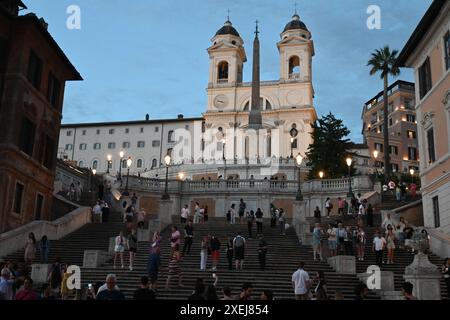 Eurore, Italia, Roma piazza di spagna e Ponte Sant'Angelo Foto Stock