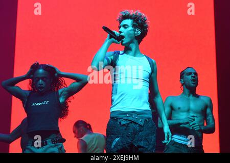 LONDRA, INGHILTERRA - GIUGNO 27: Troye Sivan si esibisce alla OVO Arena di Wembley il 27 giugno 2024 a Londra, Inghilterra. CAP/Mar ©Mar/Capital Pictures Foto Stock