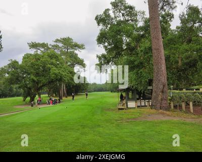 Hossegor, Les Landes, Francia, dal 18 al 22 giugno 2024 i giocatori aspettano di iniziare la loro partita all'Hossegor Golf Club, un club privato di classe, con un benvenuto per i visitatori durante i periodi meno affollati, è una prova superba e deliziosa di una partita dei giocatori. Presentati brillantemente, i fairway sono uguali ad Augusta e i green veloci e morbidi. Da non perdere se sei in vacanza nella vicina MolietÕs Foto Stock