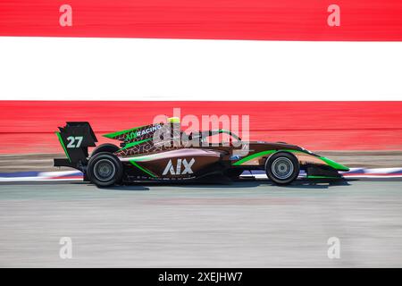 Spielberg, Austria. 28 giugno 2024. 27 TBA, PHM AIX Racing, Dallara F3 2019, azione durante il 6° round del campionato FIA di Formula 3 2024 dal 28 al 30 giugno 2024 sul Red Bull Ring di Spielberg, Austria - Photo Xavi Bonilla/DPPI Credit: DPPI Media/Alamy Live News Credit: DPPI Media/Alamy Live News Foto Stock