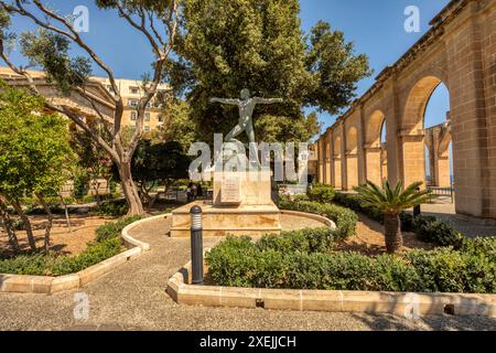 Giardini Barakka superiori a la Valletta su Malta Foto Stock