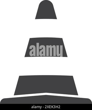 Icona del cono stradale in stile piatto. Illustrazione del vettore di ostacolo di sicurezza su sfondo isolato. Concetto aziendale di barriera per la costruzione. Illustrazione Vettoriale