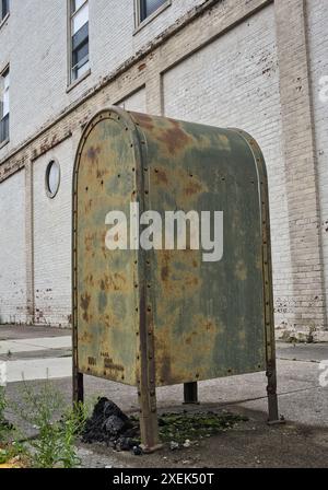 Cassetta postale USPS vintage arrugginita USA 2024 Foto Stock