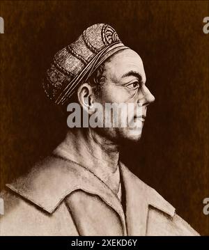 Ritratto di Jakob Fugger, 1459 - 1525, uomo d'affari tedesco, editato digitalmente Foto Stock