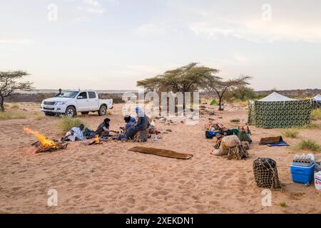 Mauritania, periferia di Chinguetti, vita quotidiana Foto Stock