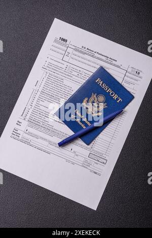 Modulo IRS 1065 US Return of Partnership Income blank. Rendicontazione fiscale dei cittadini statunitensi Foto Stock