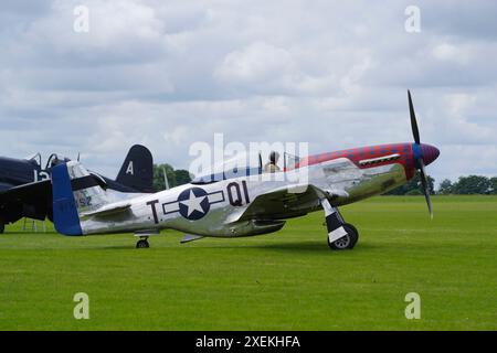 P-51, CA-18, Mustang, Jersey jerk, G-JERK, Sywell, Air display, Northampton, Inghilterra, Regno Unito. Foto Stock