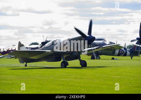 Vickers, Supermarine, Spitfire, PR XIX, PS890, F-AZJS, Sywell Air display, Northampton, Inghilterra, Regno Unito. Foto Stock