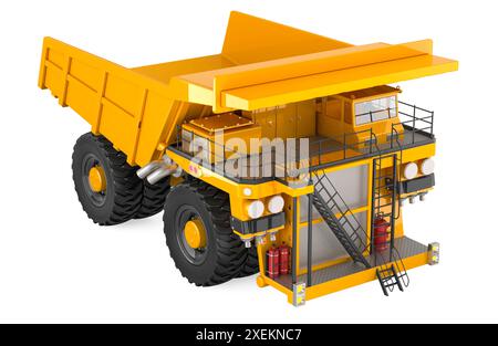 Dumper da miniera. Rendering 3D isolato su sfondo bianco Foto Stock