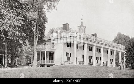 Mount Vernon, Fairfax County, Virginia, stati Uniti d'America nel XVIII secolo. Casa del generale George Washington, 1732 - 1799. Politico americano, soldato e primo presidente degli Stati Uniti. Foto Stock