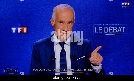 DIBATTITO TELEVISIVO LEGISLATIVES 2024 Foto Stock