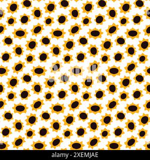 Motivo senza cuciture floreale girasole Illustrazione Vettoriale