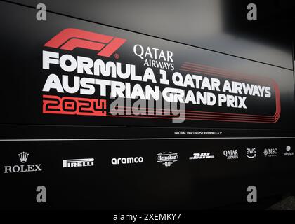 Spielberg, Austria. 27 giugno 2024. Circuito di Spielberg 2024 Gran Premio d'Austria di Formula 1, l'undicesima prova del Campionato del mondo di Formula 1 2024 il 28-30 giugno 2024 al Red Bull Ring di Spielberg, Austria (Ian Bundey/SPP) credito: SPP Sport Press Photo. /Alamy Live News Foto Stock