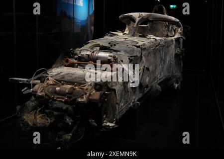 Romain Grosjean Haas F1 Burnt Car Foto Stock
