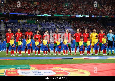 Squadra portoghese vista durante la partita di UEFA Euro 2024 tra le squadre nazionali di Portogallo e Repubblica Ceca alla Red Bull Arena (Maciej Rogowski) Foto Stock