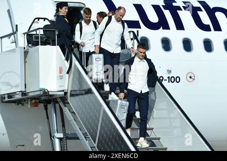 Dortmund, Germania. 28 giugno 2024. Dortmund Airport empfaengt deutsche Nationalmannschaft die deutsche Nationalmannschaft bei der Ankunft am Dortmund Airport. Florian Wirtz ( Deutschland ) foto: Revierfoto crediti: ddp media GmbH/Alamy Live News Foto Stock