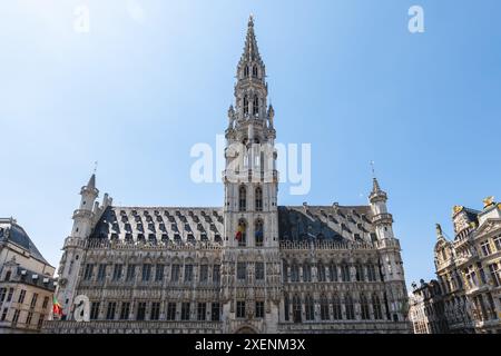 Il municipio si trova nella piazza centrale Grand Place a Bruxelles, in Belgio Foto Stock