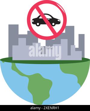 campagna world car free day Illustrazione Vettoriale