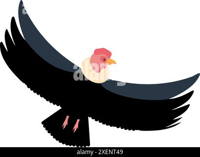 animale selvatico scavatore condor andino Illustrazione Vettoriale