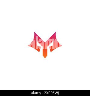 Vettore logo M Fox. Design iniziale del logo lettera M. Illustrazione Vettoriale