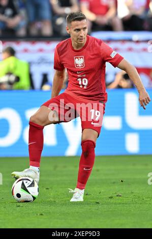 Dortmund, Germania. 25 giugno 2024. Przemyslaw Frankowski (19) della Polonia nella foto di una partita di calcio tra le squadre nazionali di Francia e Polonia nella terza partita del gruppo D nella fase a gironi del torneo UEFA Euro 2024, mercoledì 25 giugno 2024 a Dortmund, Germania . Crediti: Sportpix/Alamy Live News Foto Stock