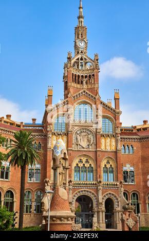 Sant Pau Art Nouveau, Architetto Luis Doménech y Montaner, Barcellona, Catalunya, Spagna, Europa Foto Stock