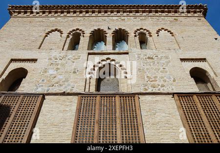 El la Sinagoga del Transito, Museo Sefardí (stile Mudéjar costruito xiv secolo). Toledo. Spagna Foto Stock