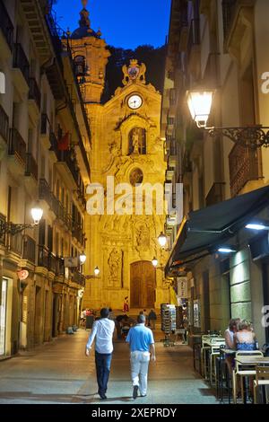 Il barocco del XVIII secolo Basilica di Santa Maria, città vecchia, Donostia (San Sebastian), Paesi Baschi Foto Stock