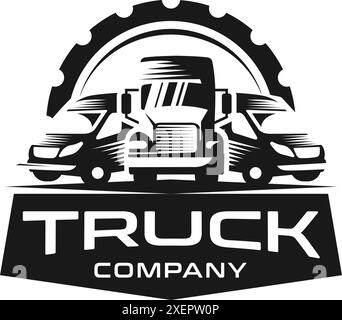 Design con logo silhouette TRUCK COMAPNY Gear Set Illustrazione Vettoriale