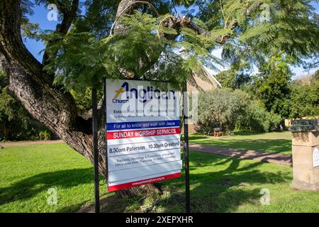 Chiesa Anglicana di St Paul nella cittadina di Paterson, nel nuovo Galles del Sud, Australia Foto Stock