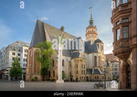 Vista della chiesa di San Nicola Nikolaikirche a Lipsia, Germania Foto Stock
