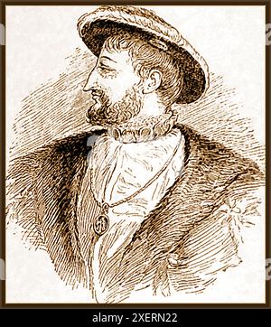 Un'immagine del XIX secolo del Ritratto di re Francesco i di Francia (1494-1547) - fu anche duca di Milano - Ritratto del roi francese Ier de France (1494-1547) - il fut également duc de Milan - datant du 19e siècle. Un'immagine del XIX secolo del ritratto del re Francesco i di Francia (1494-1547) - fu anche duca di Milano -. Foto Stock