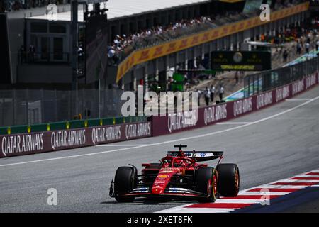 Spielberg, Mezzolombardo, Austria. 29 giugno 2024. Il pilota monegasco CHARLES LECLERC (Scuderia Ferrari) guida durante la Sprint Race del Gran Premio d'Austria FIA di Formula 1 2024 sul circuito Red Bull Ring di Spielberg. Vince Max Verstappen. (Credit Image: © Daisy Facinelli/ZUMA Press Wire) SOLO PER USO EDITORIALE! Non per USO commerciale! Crediti: ZUMA Press, Inc./Alamy Live News Foto Stock