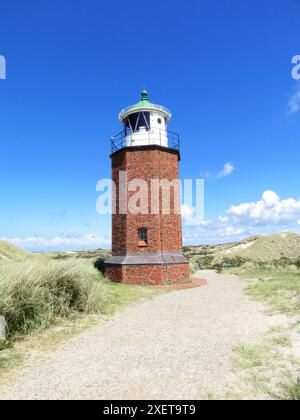 La luce a croce ottagonale si trova all'estremità nord del Roter Kliff a nord-ovest di Kampen. Foto Stock