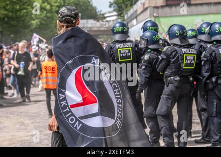 Dimostrazione contro la conferenza del partito AFD a Essen, NRW, Germania, Foto Stock