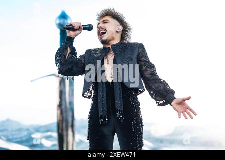 Josh Kiszka della Greta Van Fleet a Tons of Rock a Oslo, Norvegia, il 29 giugno 2024 Foto Stock