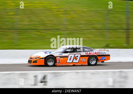 Delaware, Canada. 28 giugno 2024. La serie APC arriva a Delaware, Ontario. Driver Dayco Superstock Series Brody Rickwood (83) di Mithcell Ontario. Crediti: Luke Durda/Alamy Foto Stock