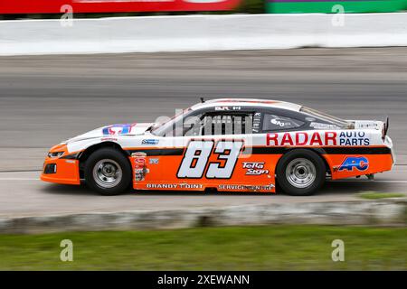 Delaware, Canada. 28 giugno 2024. La serie APC arriva a Delaware, Ontario. Driver Dayco Superstock Series Brody Rickwood (83) di Mithcell Ontario. Crediti: Luke Durda/Alamy Foto Stock