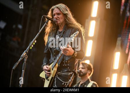 Clisson, Francia. 29 giugno 2024. Accetta di esibirsi dal vivo sul palco all'Hellfest Open Air Festival di Clisson, Francia, il 29 giugno 2024. Foto di Julien Reynaud/APS-Medias/ABACAPRESS. COM credito: Abaca Press/Alamy Live News Foto Stock