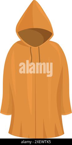 Il lungo impermeabile giallo protegge dalla pioggia Illustrazione Vettoriale