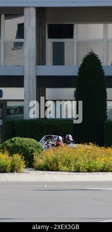 FERRARA, ITALIA - 15 giugno -2024: Una classica corsa per le strade di Ferrara durante la mille miglia 2024. Foto Stock