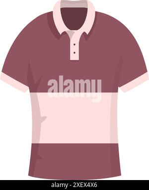 Polo Bordeaux e rosa con maniche corte e colletto, perfetta per sfoggiare i tuoi disegni Illustrazione Vettoriale