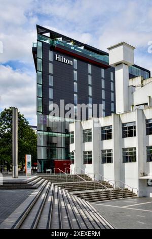 Hilton Hotel vicino a Ovo Arena, Wembley Park, Borough of Brent, Londra, Inghilterra, REGNO UNITO Foto Stock