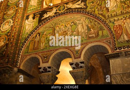 Mosaici bizantini della Basilica di San Vitale. Ravenna. Emilia Romagna, Italia Foto Stock