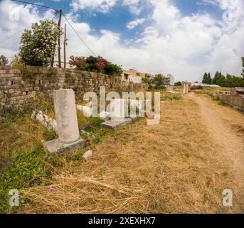 Rovine dell'antica palestra nella città di Kos, isola di Kos, Grecia. Foto Stock